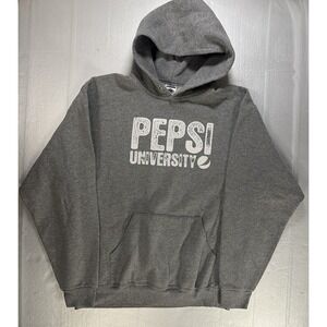 Grey Pepsi University Hoodie Sweatshirt 2XL Port & Company - Missing Drawstring